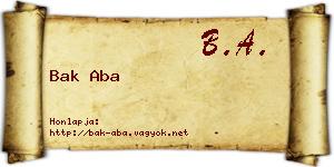 Bak Aba névjegykártya